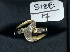 10k Gold Diamond Wave Ring