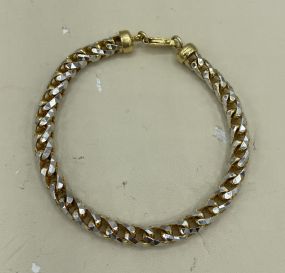 Men's Weighty 10k Solid Dual Gold Diamond Etched 8.5