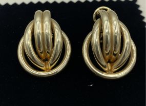 Ladies Vintage c.1980s 14k Gold Statement Lobe Earrings