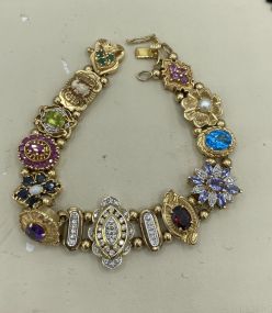 Ladies Impressive Solid 14k Genuine Diamond + Natural Gemstone Fully Completed 8