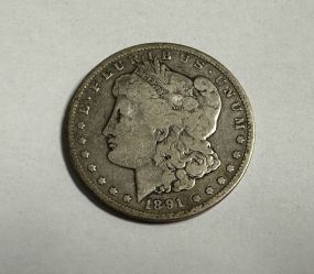 1891 Morgan Silver Dollar CC