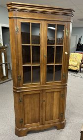 Vintage Chippendale Style Mahogany Corner Cabinet
