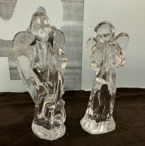 Two Baccarat Crystal Musical Angels