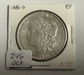1881-S Morgan Silver Dollar EF