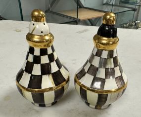 Mackenzie Childs Courtly Check Ceramic Salt and Pepper shakers