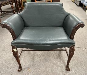 Green Leather Ball-n-Claw Unique Chair