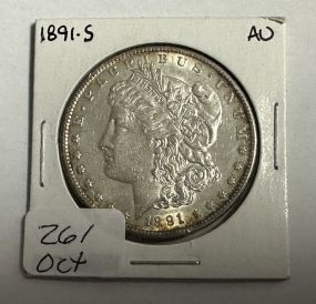 1891-S Morgan Silver Dollar Au