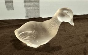 Baccarat Crystal Frosted Duck Figurine