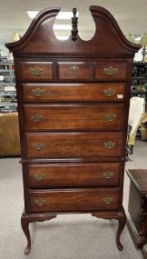 Late 20th Century Cherry Queen Anne Highboy