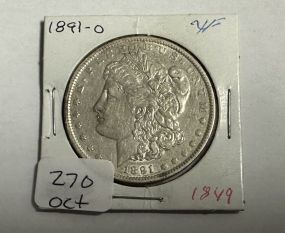 1891-O Morgan Silver Dollar XF