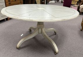 Reproduction Distressed Painted Pedestal Dining Table