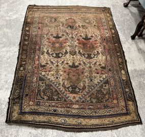 4' x 5'4 Semi Antique Hand Knotted Wool Rug