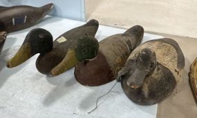 Three Antique Wood Carved Duck Decoys