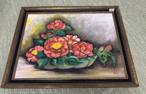 L.M.R.C 1961 Flower Painting on Board