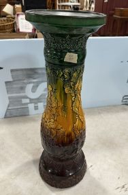 Vintage Majolica Style Porcelain Pedestal