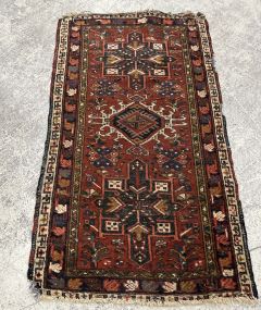 2'4 x 4'2 Semi Antique Afghan Wool Rug