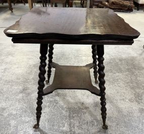 Antique Barley Twist Parlor Lamp Table