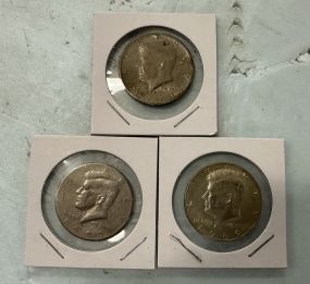 1971-D, 1995-D, and 1969-D Kennedy Half Dollar
