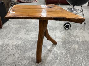 Folk Art Cedar Accent Table