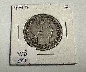 1909-O Barber Half Dollar