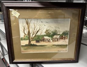 Frances Webb Watercolor of Farm Place