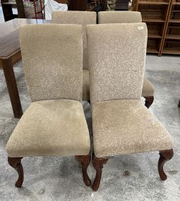 Bombay Four Tan Upholstered French Style Dining Chairs