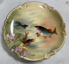 Limoges Signed Porcelain Fish Plate