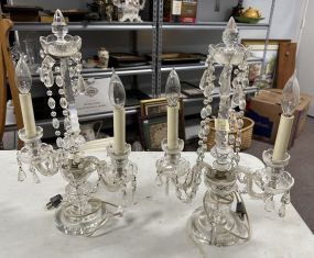 Pair of Crystal Table Candelabras