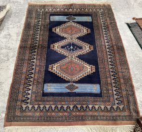 4'2 x 5'7 Vintage Turkish Hand Knotted Wool Rug