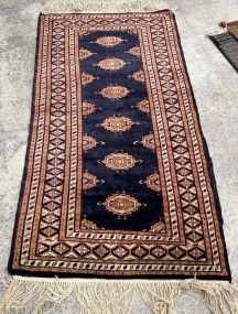 3' x 5'5 Bokhara Jeneva Blue Wool Runner