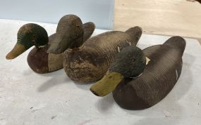 3 Antique Wood Carved Duck Decoys