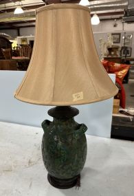 Majolica Style Ceramic Vase Lamp
