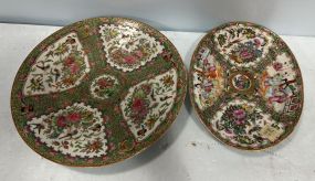 Chinese Famille Rose Medallion Charger and Oval Platter