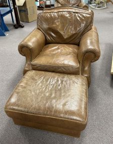 Hancock & Moore Leather Chair and Ottoman