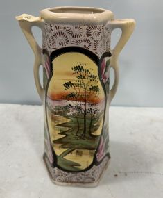 Antique Hand Painted Nippon  Cameo Vase