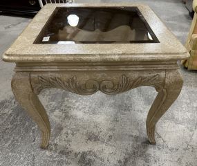 Reproduction Glass Top Lamp Table