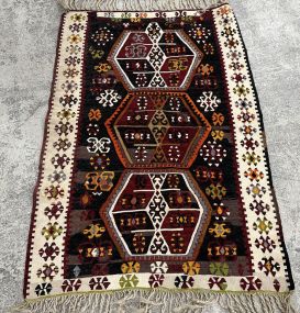 2'8 x 4' Turkish Kilim wool rug