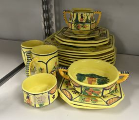 HP Quimper France Pottery Set