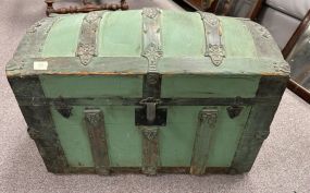 Antique Painted Dome Top Streamer Trunk