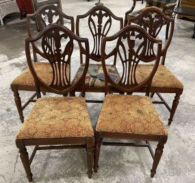 Five Vintage Shield Back Dining Chairs