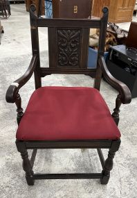 Vintage Mahogany Jacobean Dining Arm Chair