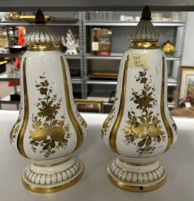 Pair of French Porcelain Lamp Vases
