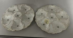 Pair of Austria Oyster Porcelain Dishes