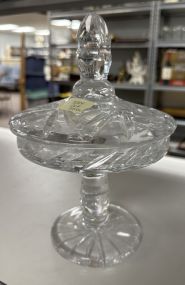 Heavy Pressed Glass Candy Dish