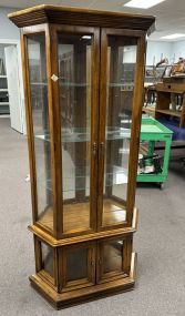 Oak Finish Curio Cabinet