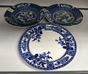 Vintage Blue and White Porcelain Plates