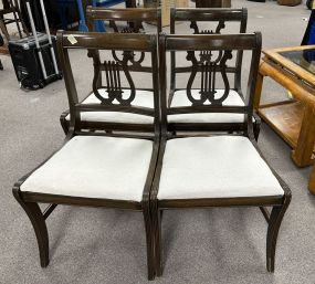 4 Duncan Phyfe Lyre Back Dining Chairs