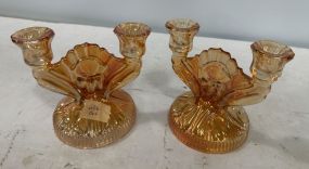 Pair of Marigold Carnival Candle Holders