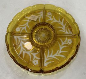 Vintage Amber Divided Dish