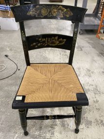 Hitchcock Style Black with Gold Stencil Chair